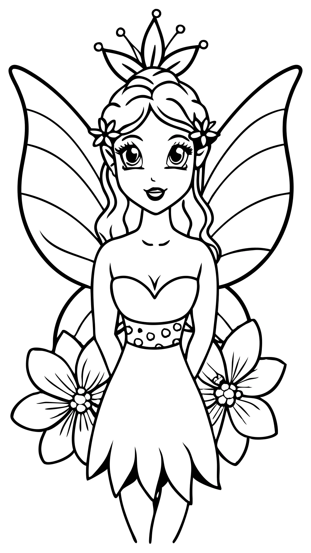 free printable beautiful realistic fairy coloring pages